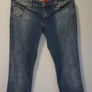 Express X2 Women's Blue Taper Mid-Rise Jeans 31"